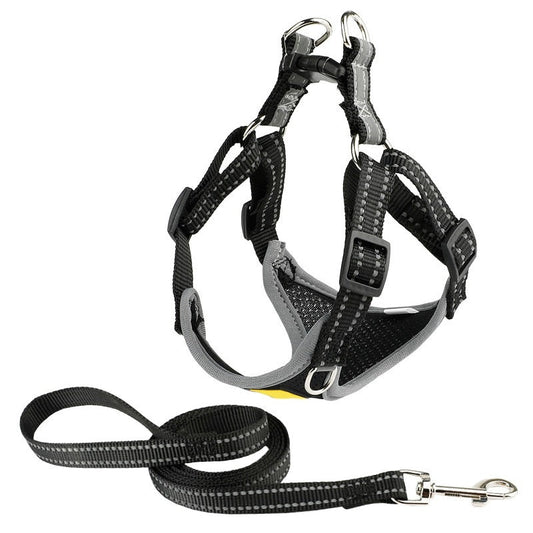 Black Reflective Nylon Dog Harness