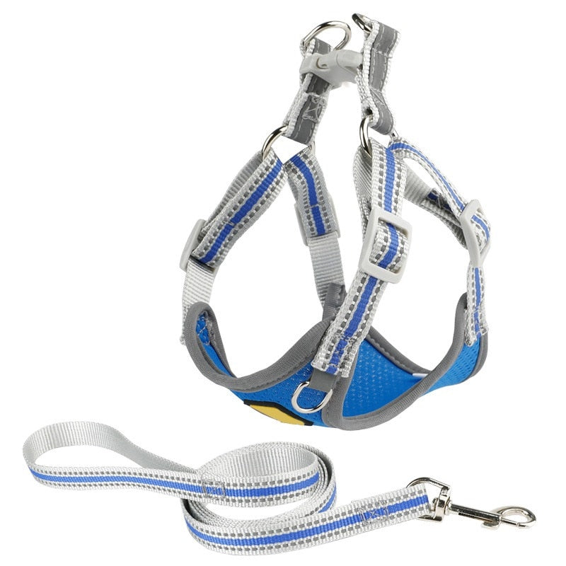 Orange Reflective Nylon Dog Harness