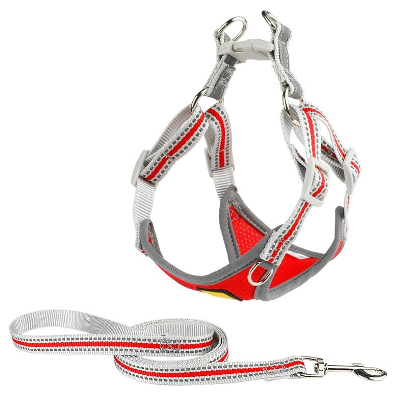 Pink Reflective Nylon Dog Harness