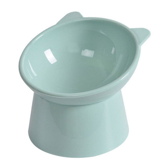 Green Kitty Ears Elevated Pet Bowl