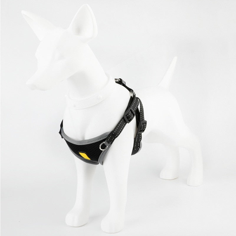 Orange Reflective Nylon Dog Harness