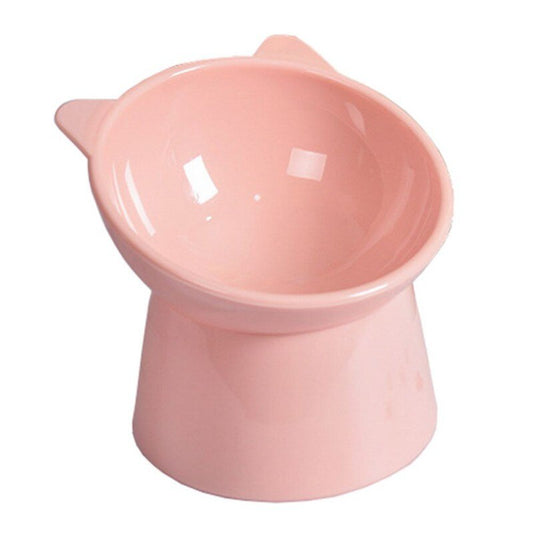 Pink Kitty Ears Elevated Pet Bowl