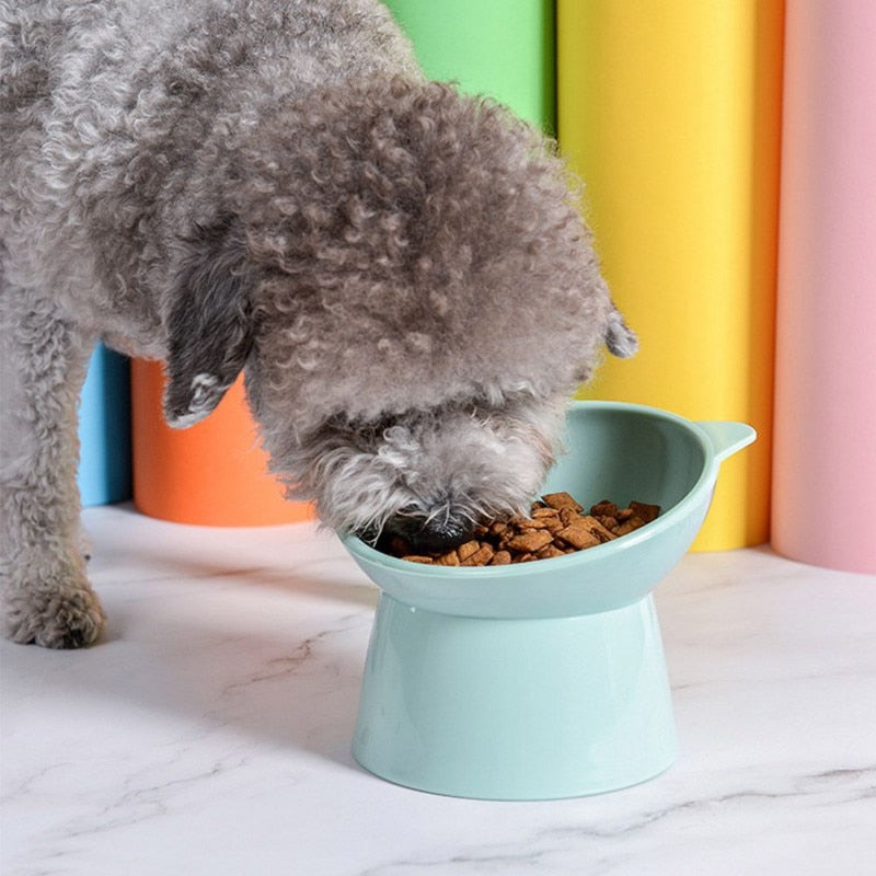 Pink Kitty Ears Elevated Pet Bowl