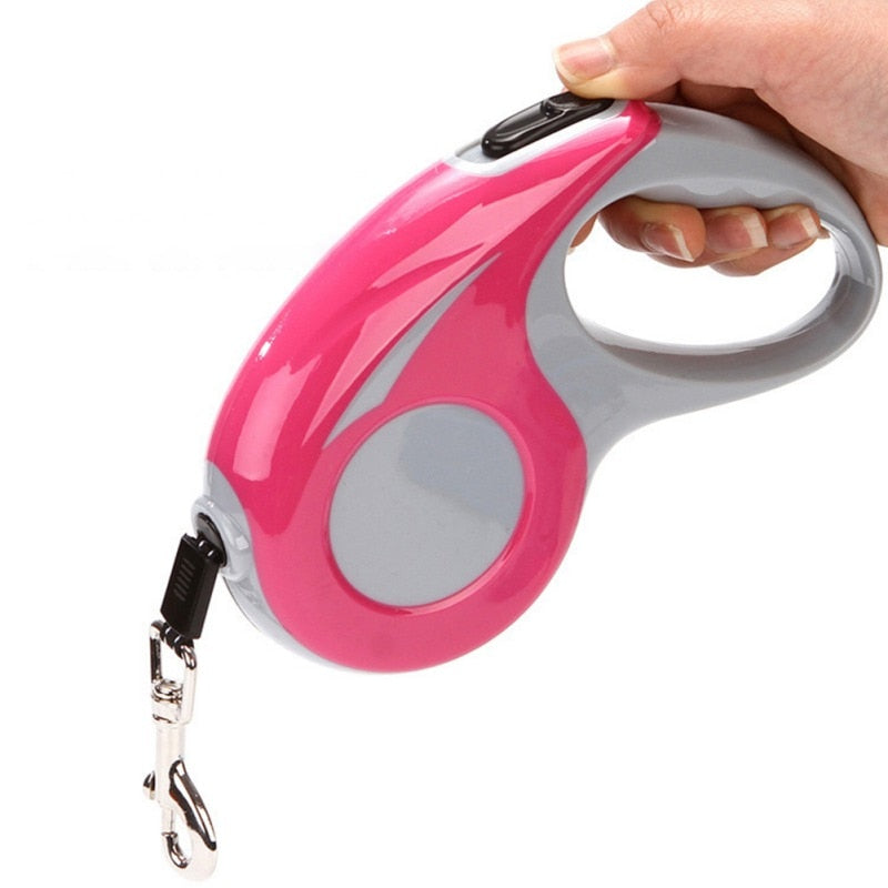 Pink Heavy Duty Retractable Dog Leash