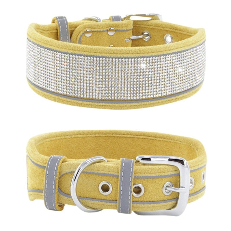 Rhinestone Reflective Dog Collar