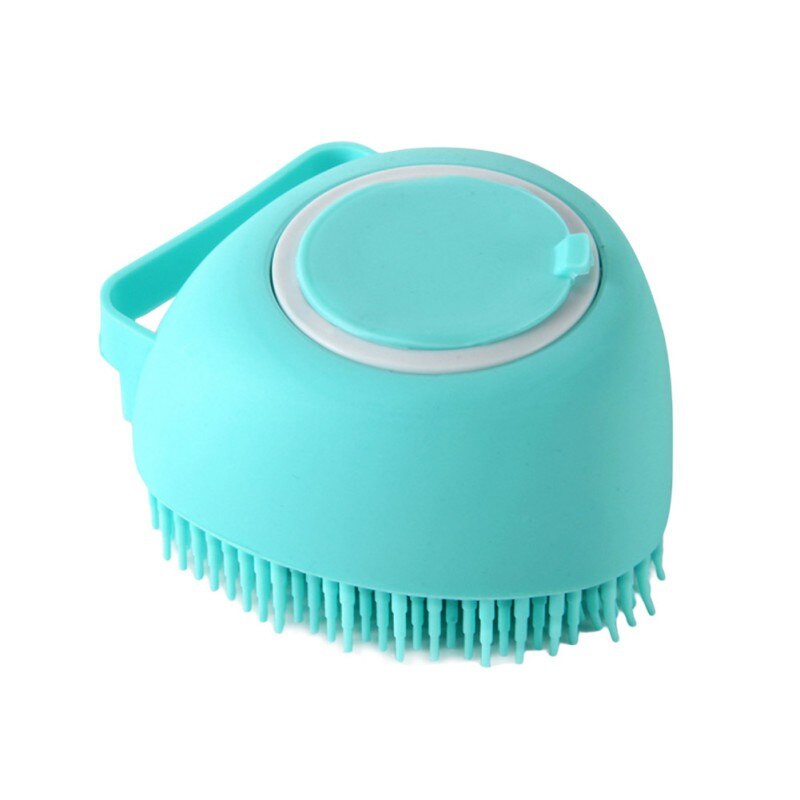 Pink Shampoo Dispensing Pet Bath Massage Brush