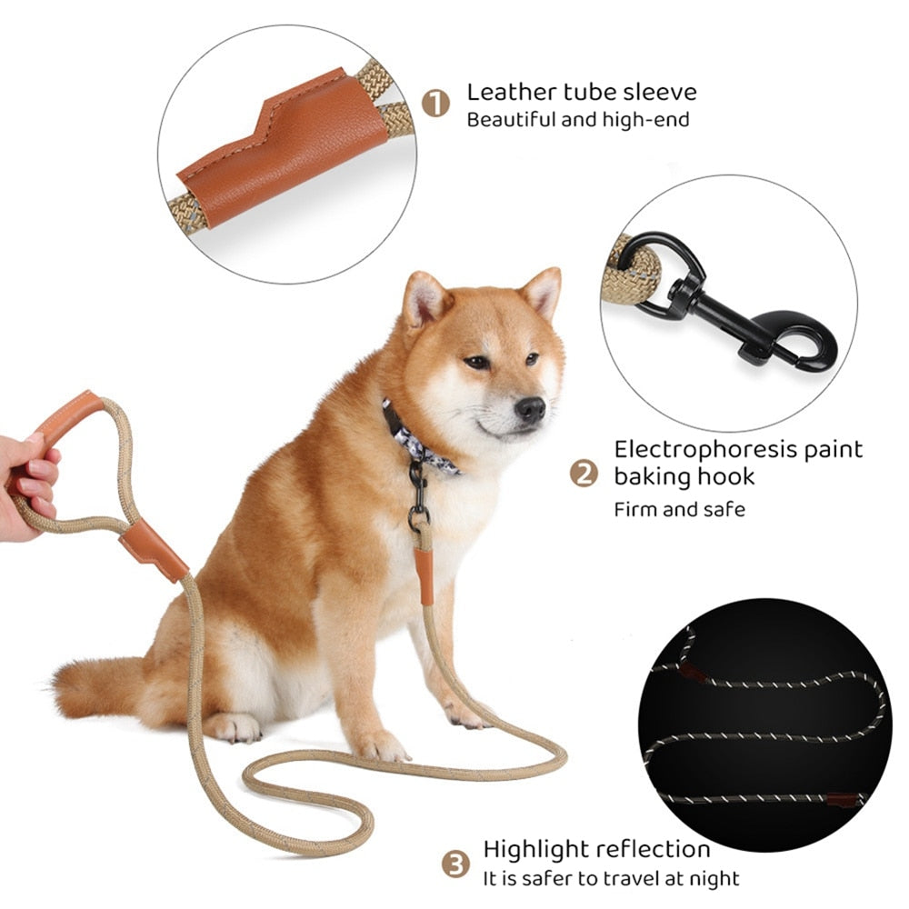 Orange Heavy Duty Nylon Rope Dog Leash