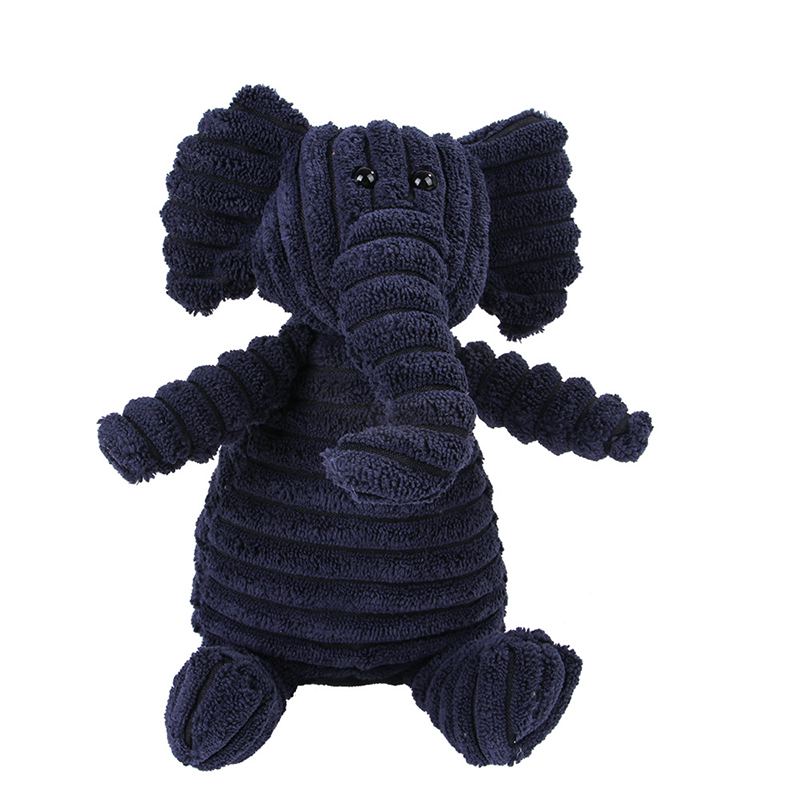 Navy Elephant Plush Dog Squeaky Toy