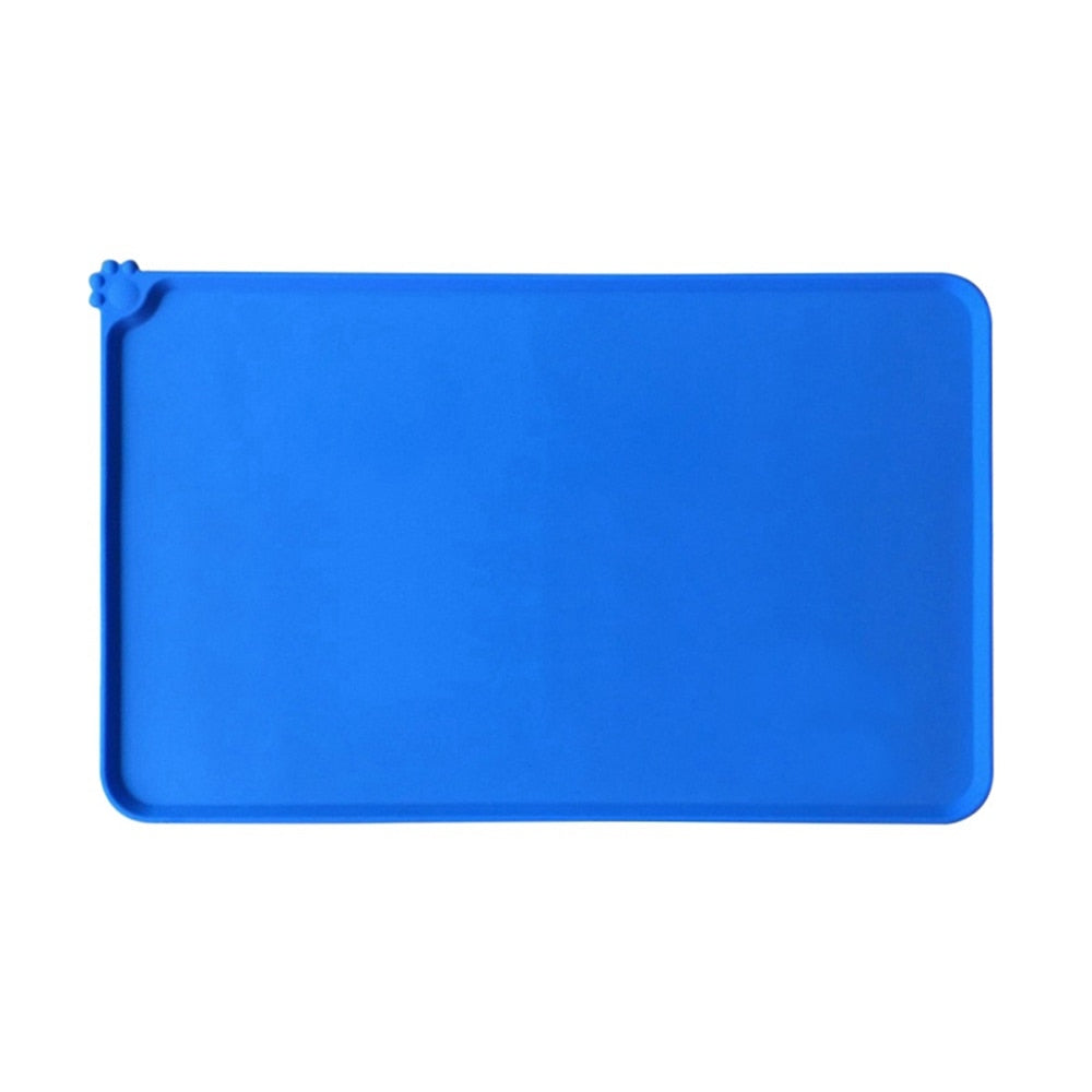 Blue Silicone Pet Bowl Mat