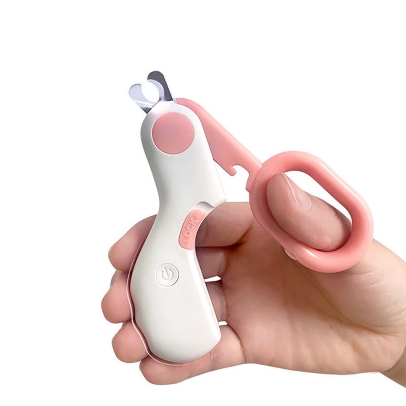 Pink Pet Nail Clipper With LED Light