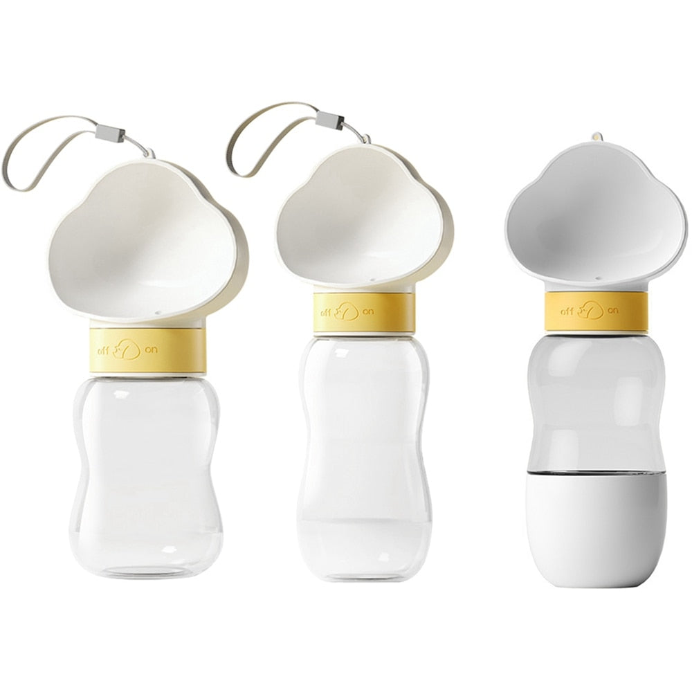 White Pet Water Bottle With Food Container