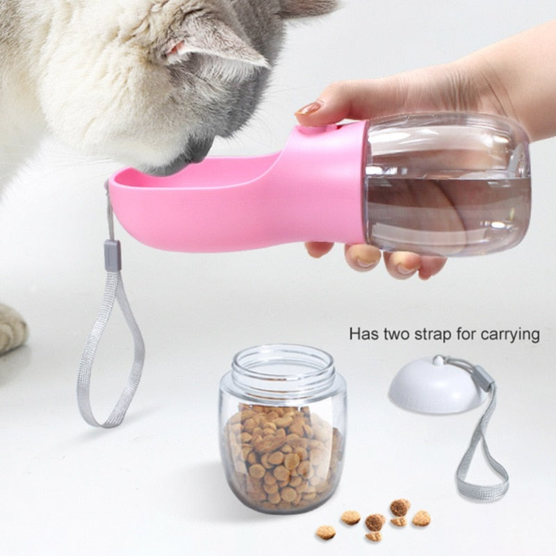 2-in-1 Portable Pet Water Bottle With Trough