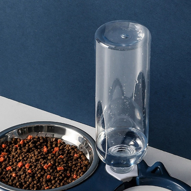 Navy Cute Ears 2-in-1 Pet Feeder