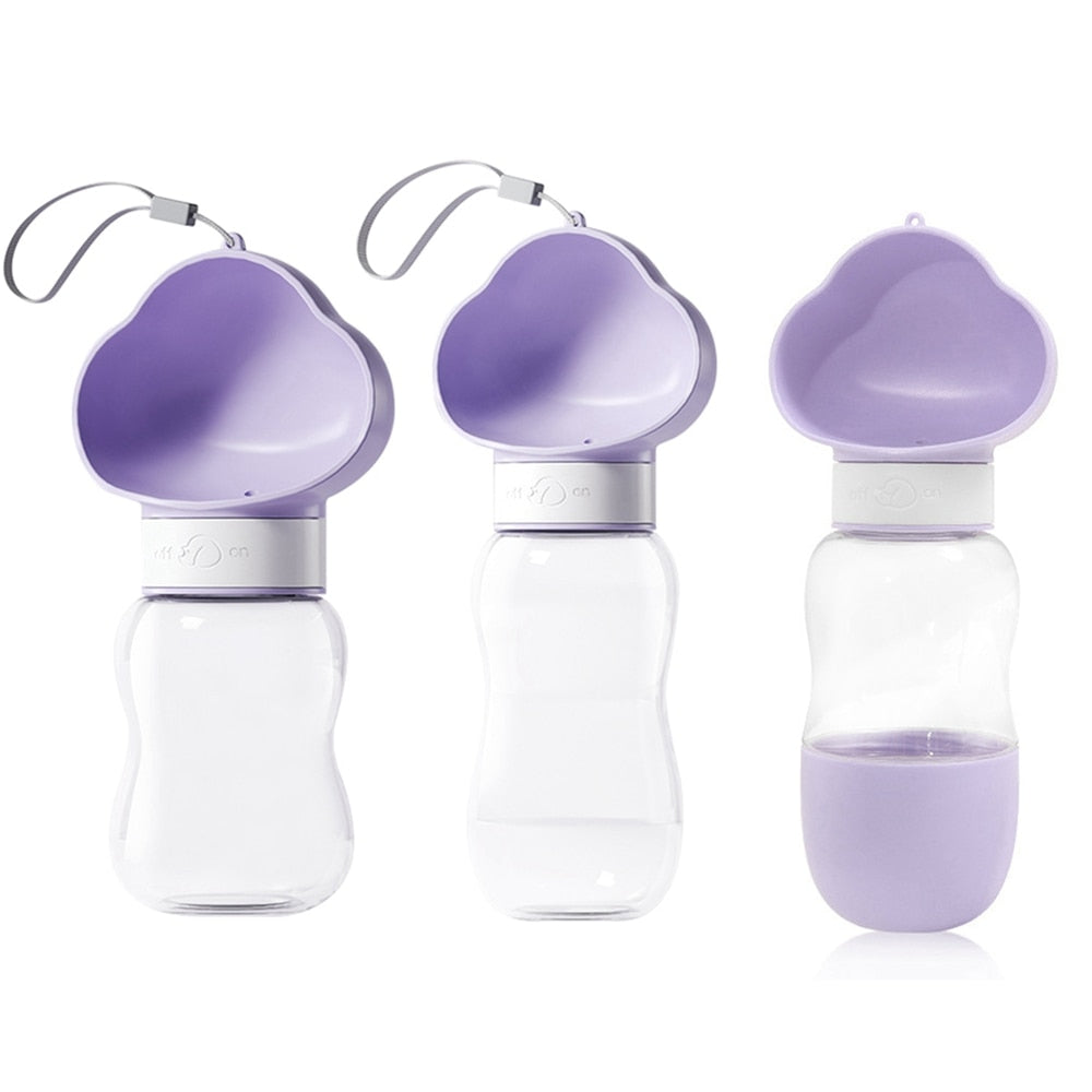 Lavender Pet Water Bottle With Food Container