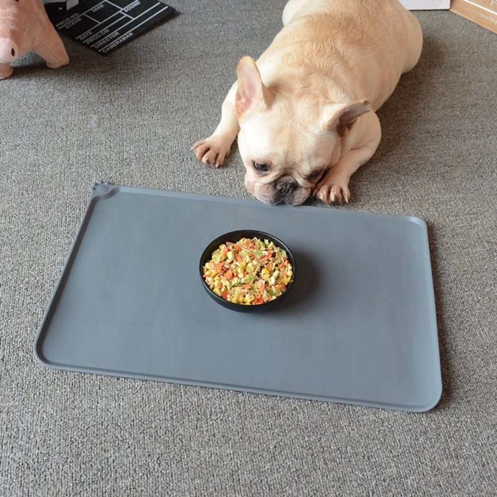 Black Silicone Pet Bowl Mat