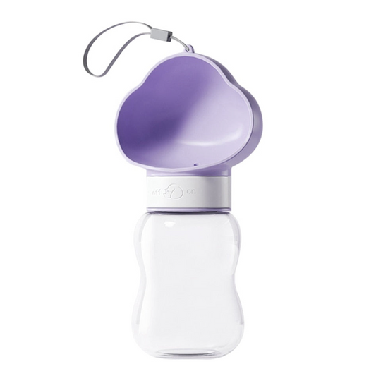 Lavender Pet Water Bottle With Food Container