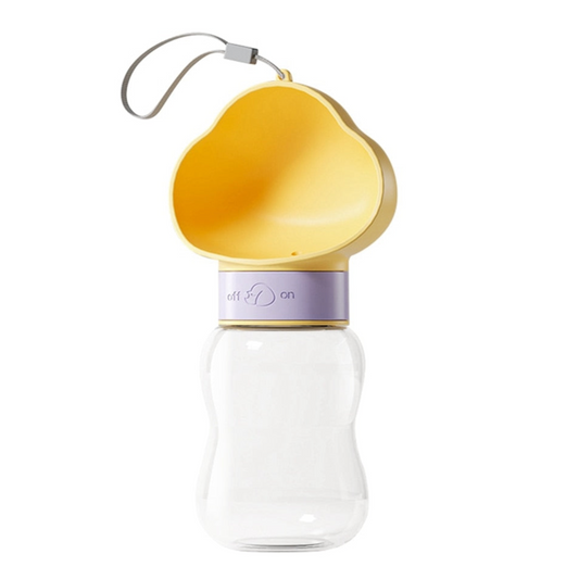 Yellow Pet Water Bottle With Food Container