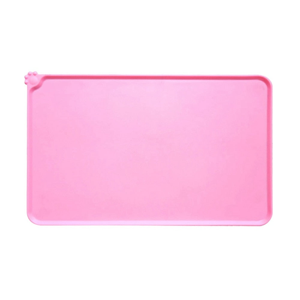 Pink Silicone Pet Bowl Mat