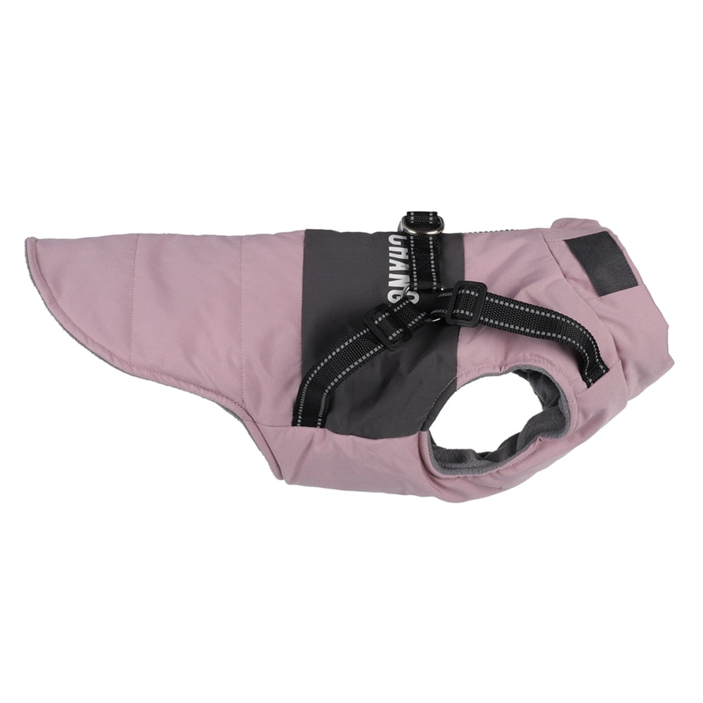 Pink Lined Pet Vest With Harness & Leash