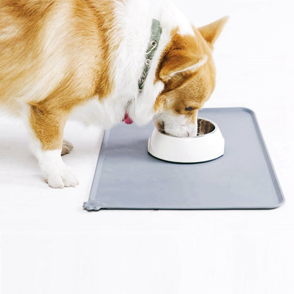 Black Silicone Pet Bowl Mat